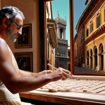 A blend of Italian heritage and digital innovation. Imagine a close-up of a skilled artisan's hands (e.g., a ceramicist, tailor, or violin maker) working on a traditional Italian craft, subtly enhanced or surrounded by glowing digital data streams, lines of code, or augmented reality projections. The background hints at a classic Italian workshop or cityscape transitioning into a high-tech environment, symbolizing the seamless integration of ancient excellence and modern technology.